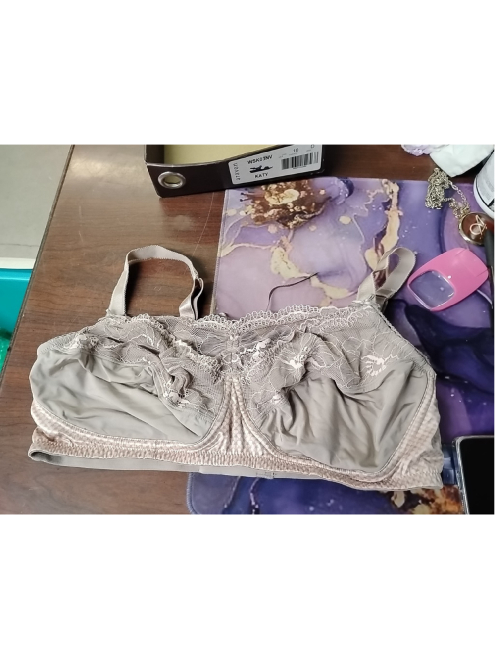 Amoena Amanda SB Full Coverage Bra Size White Lace Supportive Size 40d